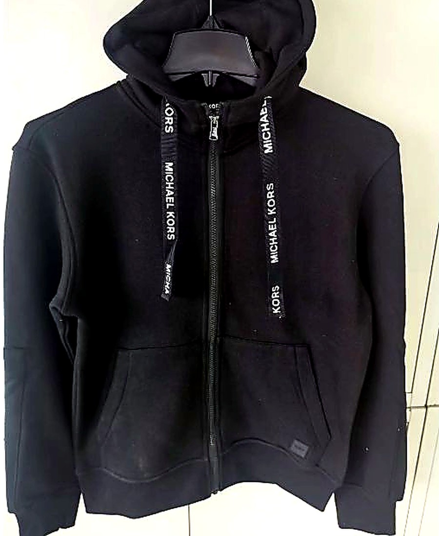Black zip hoodie manufactured by Doublehorses