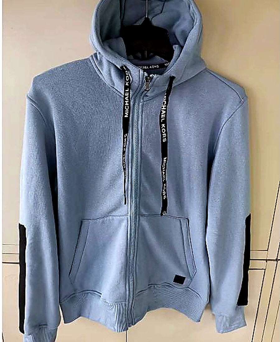Blue zip hoodie manufactured by Doublehorses