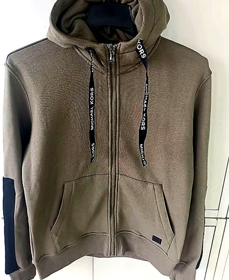 Taupe zip hoodie manufactured by Doublehorses