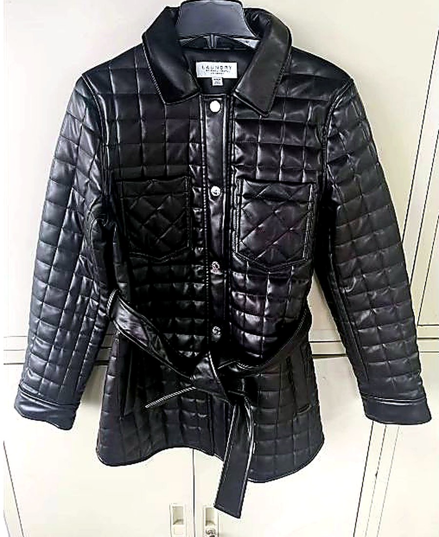 Quilted leather-look jacket manufactured by Doublehorses
